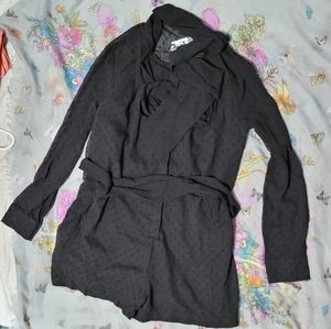 NWT Polka Dot Sheer Neck Tie Romper
